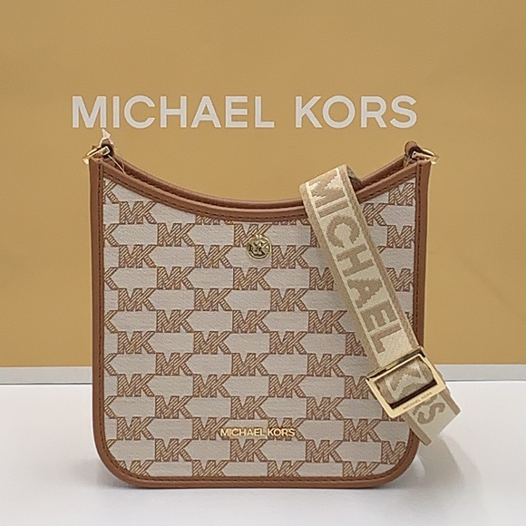 MICHAEL KORS Briley Small Logo Messenger Xbody Bag LUGGAGE MULTI COLOR - Picture 13 of 16